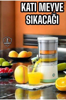 Meyve Sıkacağı USB Şarjlı Taşınabilir Çift Bıçaklı Güvenlik Kilidi