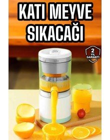 Katı Meyve Sıkacağı Taşınabilir USB Şarjlı Pratik Paslanmaz Çelik Bıçaklı
