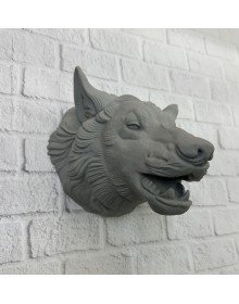 Gri Kurt Duvar Dekoru Asılabilir Dekoratif Heykel Tasarım