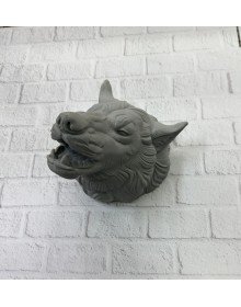 Gri Kurt Duvar Dekoru Asılabilir Dekoratif Heykel Tasarım