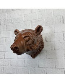 Ev ve Ofis İçin Dekoratif Ayı Başı Heykel Hediyelik Duvar Aksesuarı