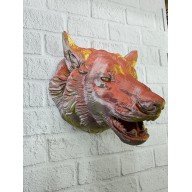 Dekoratif Altın Gold Kurt Duvar Heykeli Asılabilir Hediyelik 25x19 cm