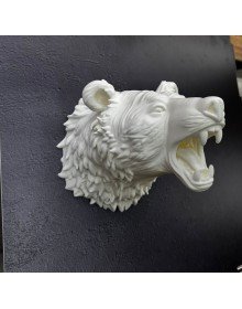 Dekoratif Beyaz Ayı Duvar Heykeli Asılabilir Hediyelik 25x19 cm