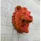 Gold Kırmızı Aslan Duvar Dekoru Asılabilir Hediyelik 3D Heykel 20x21 cm