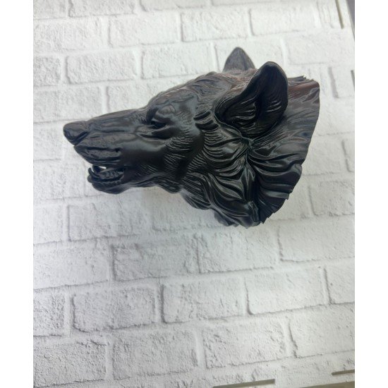 3D Siyah Ayı Başı Duvar Süsü Özel Tasarım Dekoratif Heykel 25x19 cm