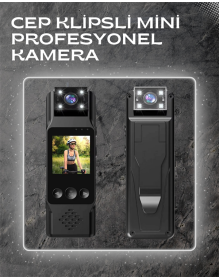 WiFi Destekli Mini Kamera – 180° Dönebilen Lens, 1080P Video, TFT Ekranlı