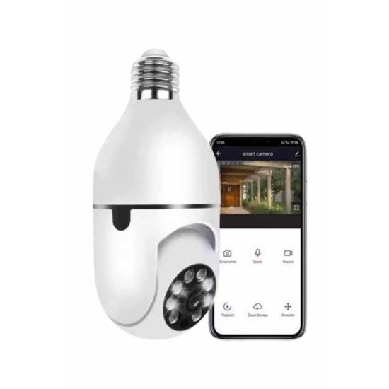 Wifi Güvenlik Kamerası Çift kameralı Ampule Takılabilir Sensörlü