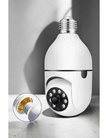 Wifi Kamera Duylu Ampul Görünümlü 360 Derece Dönebilen Ev Kamerası