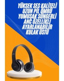 Wireless 5.0 Bluetooth Kablosuz Kulaklık ANC Özellikli Kulak Üstü Ayarlanabilir