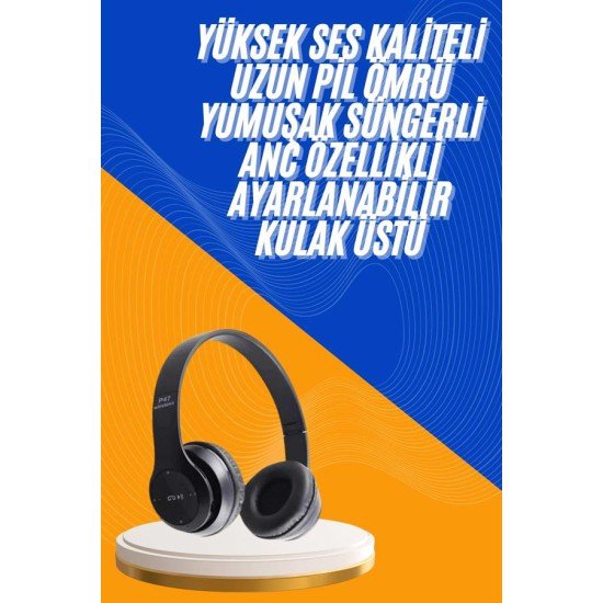 Wireless 5.0 Bluetooth Kablosuz Kulaklık ANC Özellikli Kulak Üstü Ayarlanabilir Wireless 5.0 Bluetooth Kablosuz Kulaklık ANC Özellikli Kulak Üstü Ayarlanabilir