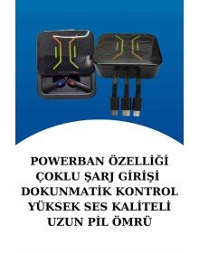 Wireless Şarjlı Akıllı Saat ve Dijital Göstergeli Kablosuz Bluetooth Kulaklık Nabız Ölçer
