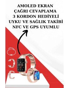 Wireless Şarjlı Pembe Akıllı Saat ve Kablosuz Bluetooth Kulaklık Dokunmatik Kontrol