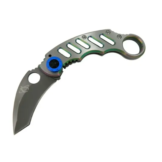 X05BL Gümüş Karambit 17 cm - Metal Saplı, Manuel X05BL Gümüş Karambit 17 cm - Metal Saplı, Manuel