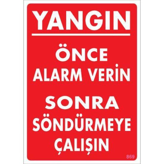 Yangın Nasıl Söndürülür Uyarı Levhası 25x35 KOD:869