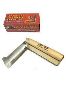 Yatağan İkili Ceviz Aşı Çakı,  Bıçağı - Ahşap Saplı