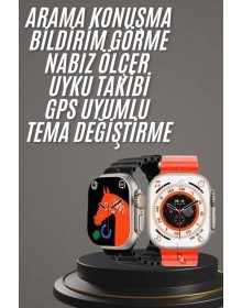 Yeni Model Akıllı Saat Ultra Smart Watch Gümüş Kasa 45mm Titreşim