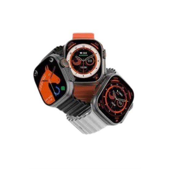 Yeni Model Akıllı Saat Ultra Smart Watch Gümüş Kasa 45mm Titreşim