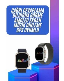 Yeni Nesil 3 Kordonlu Kol Saati 49 MM Amoled Ekran Akıllı Saat