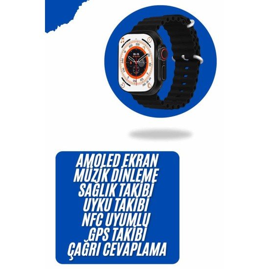 Yeni Nesil Akıllı Kol Saati Nabız Ölçer GPS Uyumlu 49 MM Kasa Yeni Nesil Akıllı Kol Saati Nabız Ölçer GPS Uyumlu 49 MM Kasa