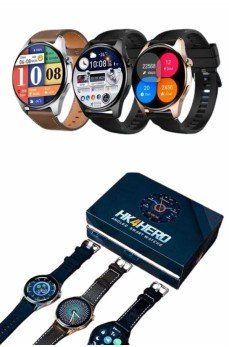 Yeni Nesil Akıllı Saat Çift Kordonlu 1.5 Inç Yuvarlak Ekran GPS ve NFC Uyumlu