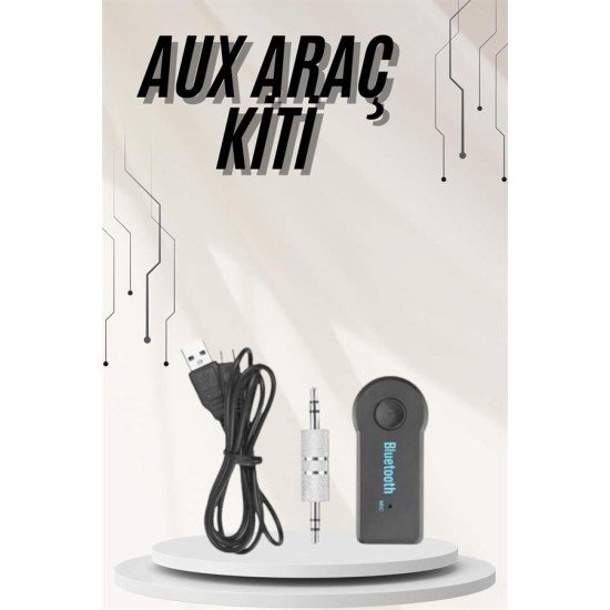 Yeni Nesil Bluetooth Aux Araç Kiti Siyah TV Tablet Telefon Araç Araba