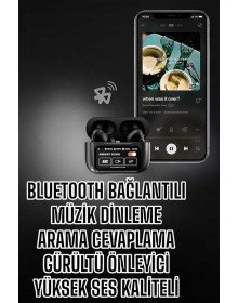 Yeni Nesil Bluetooth Kulaklık Ekranlı Yüksek Ses Kaliteli Uzun Şarj Süreli