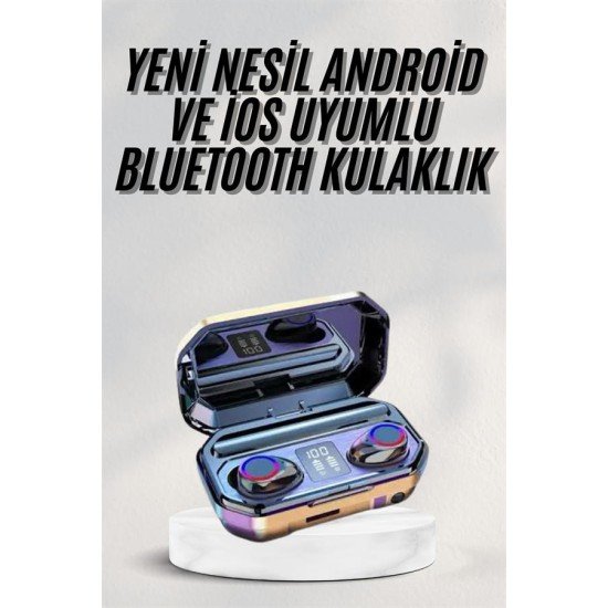 Yeni Nesil Bluetooth Kulaklık Uzun Pil Ömrü El Fenerli Dijital Şarj Göstergeli