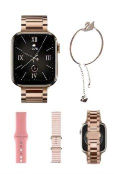 Yeni Nesil Kadın Akıllı Saat Rose Gold Android ve İos Uyumlu