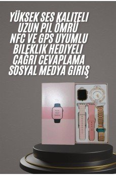Yeni Nesil Kadın Akıllı Saat Rose Gold Android ve İos Uyumlu