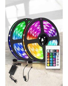 Yeni Nesil RGB Işıklı 10Metre Şerit Led Kumandalı Şarj Edilebilir