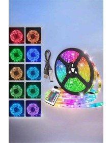 Yeni Nesil RGB Işıklı 10Metre Şerit Led Kumandalı Şarj Edilebilir