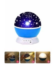 Yıldızlı Gece Lambası Mor Projeksiyon Görünümlü Masa Lambası Renk Değiştirebilen