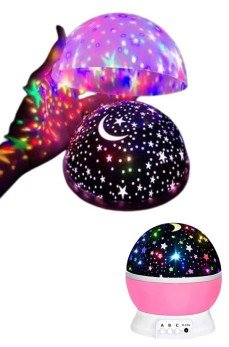 Yıldızlı Gece Lambası Mor Projeksiyon Görünümlü Masa Lambası Renk Değiştirebilen