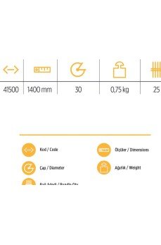 YKS 41500 Tırmık Sapı 140 cm YKS 41500 Tırmık Sapı 140 cm