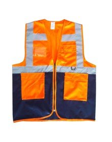 Yönetici İkaz Yeleği Turuncu/Lacivert  XL Beden