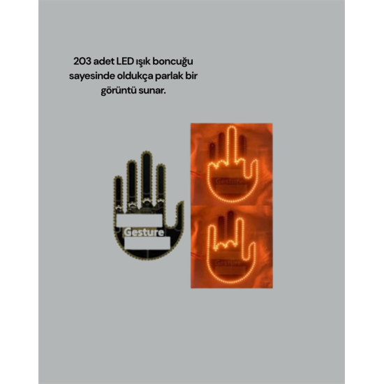 Yüksek Görünürlüklü Otomobil Jest Işığı – 3 Modlu LED Arka Cam Aksesuarı, Pratik ve Eğlenceli Yüksek Görünürlüklü Otomobil Jest Işığı – 3 Modlu LED Arka Cam Aksesuarı, Pratik ve Eğlenceli