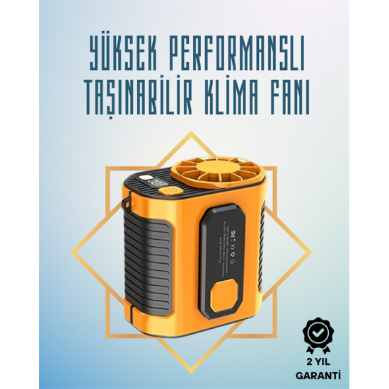 Yüksek Hızlı Mini Klima Fan – 11 m/s Rüzgar Gücü, 100 Hız Ayarı