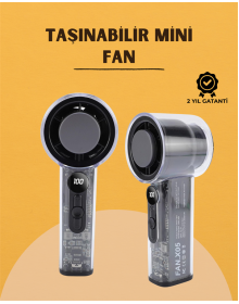 Yüksek Verimli Soğutmalı El Fanı | 100 Seviye Hız Kontrolü | 6 Saat Pil Ömrü