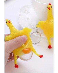 Yumurtlayan Eğlenceli Tavuk Anahtarlık Stres Topu Hediyelik Oyuncak Çanta Süsü