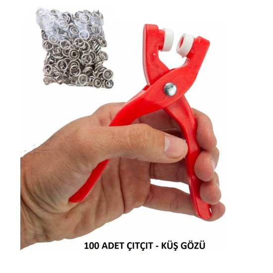 Yuvarlak Halkalı Kuş Gözü Pensesi 9.5 Mm - Bebek Elbise Çıtçıt Montaj Seti 100Lü