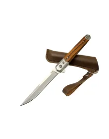 ZBR M390 1-37 Kahverengi Kamp Çakısı 21cm - Manuel, Ahşap Sap, Kılıflı