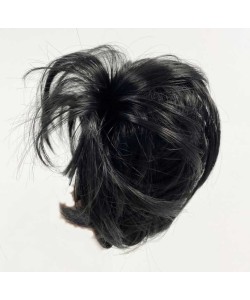 Siyah Renk Düz Model Hazır Telli Saç Şeklinde Peruk Postiş Toka