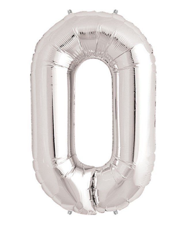 0 Rakam Folyo Balon Gümüş  40 inç