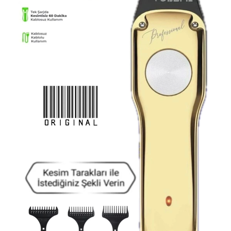 00085 Profesyonel Usb Şarjlı Berber Tıraş Makinesi Saç Sakal Tıraş Makinası Erkek Bakım Seti