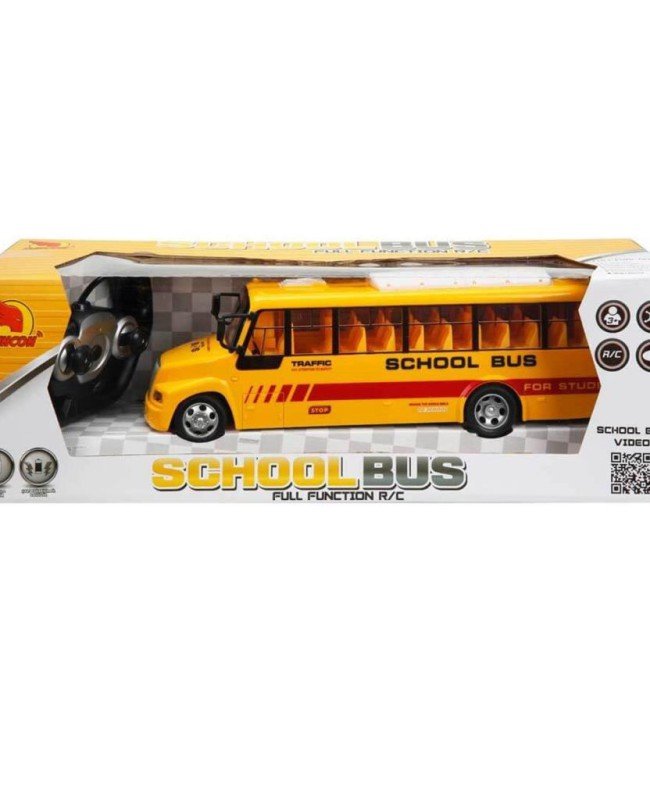 01989 Uzaktan Kumandalı Işıklı Okul Otobüsü 32,5 cm.