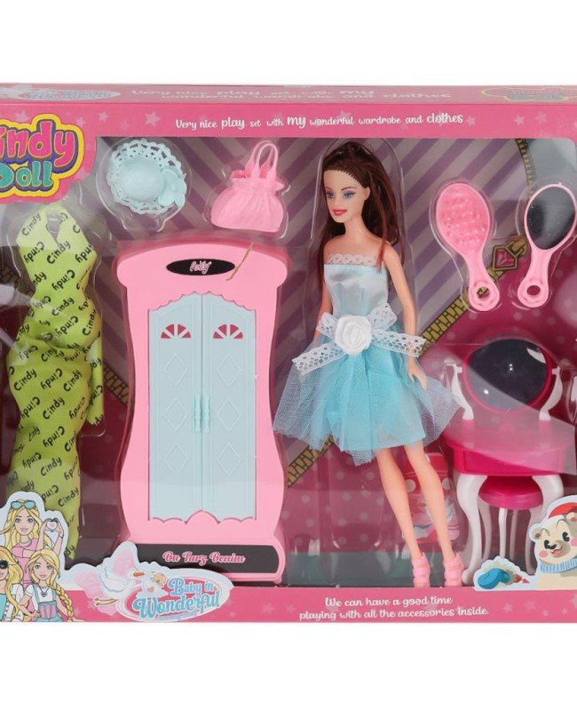 02453 Cindy Doll Dolaplı Makyaj Masalı Bebek -Oydaş Oyuncak