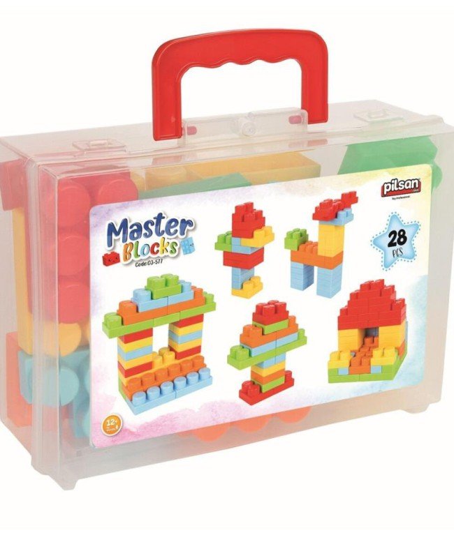 03 577 Master Bloklar 28 Parça Çantalı -Pilsan Oyuncak