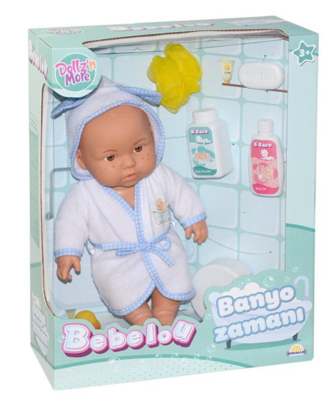 030031 Sunman, Bebelou Banyo Zamanı Bebek Seti, 35 cm / +3 yaş