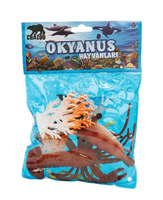 0709 Okyanus Hayvanları Poşetli Hayvan Oyun Seti Orta Boy