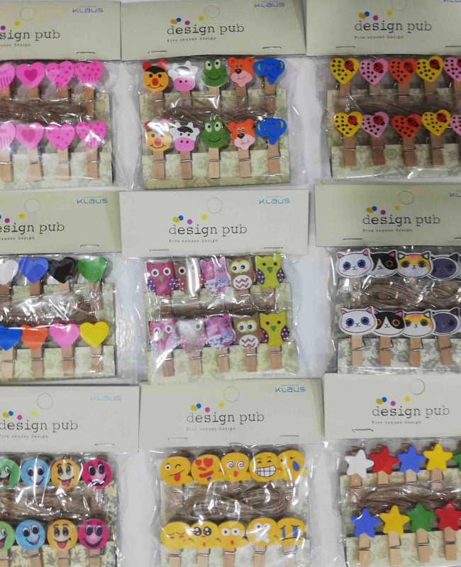 10'lu Şekilli Ahşap Mandallar 3.5cm (10'lu Set-10 Paket)